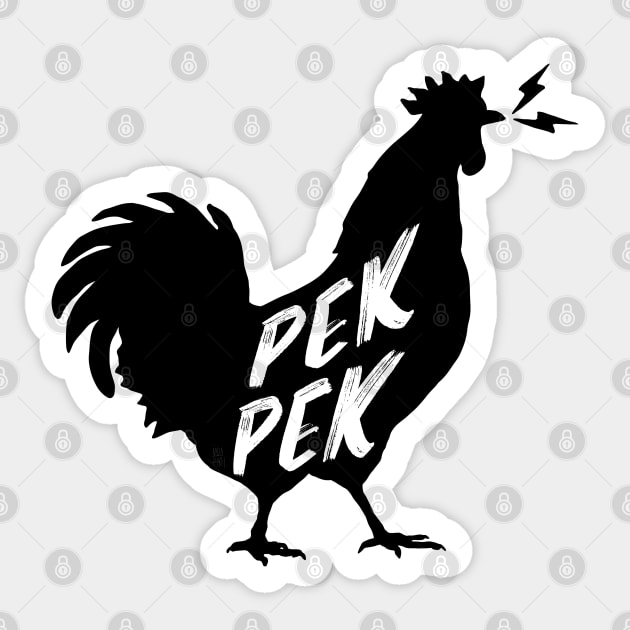 PEKPEK ROOSTER SOUND PINOY WORD WHT Sticker by Aydapadi Studio